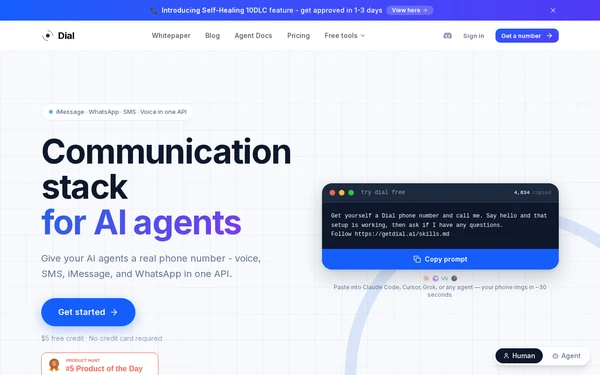 Dial：免信用卡/免KYC 免费领 1 个月美国 +1 虚拟电话号码