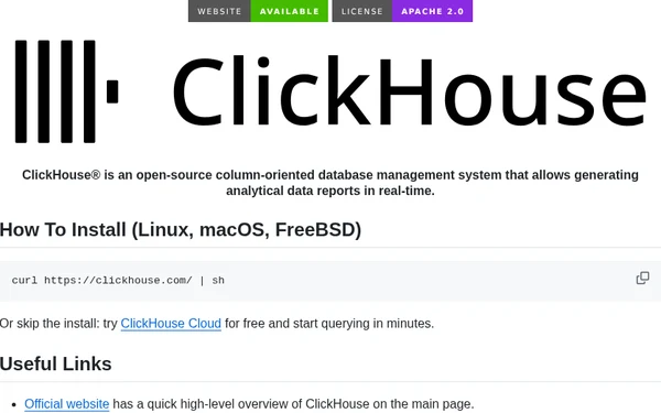 ClickHouse：开源实用工具（ClickHouse® is a real-ti）