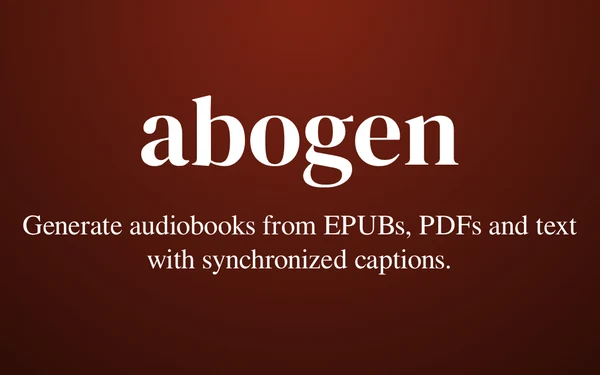 abogen：带同步字幕的有声书生成器