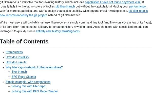 git-filter-repo：Git 历史重写工具