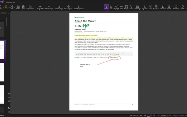 KillerPDF：免费开源的 PDF 编辑器