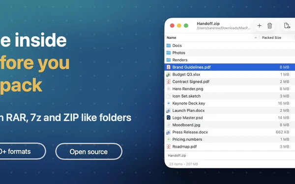 MacPacker：免费的 macOS 压缩包管理器