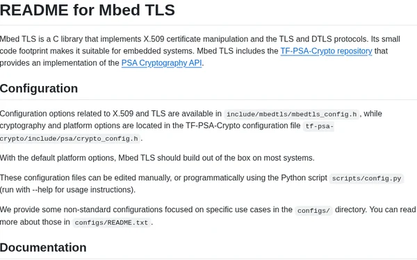 mbedtls：灵活易用的 TLS 库