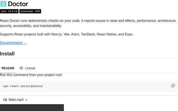 react-doctor：给 AI 兜底的 React 代码质量扫描工具