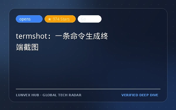 termshot：一条命令生成终端截图