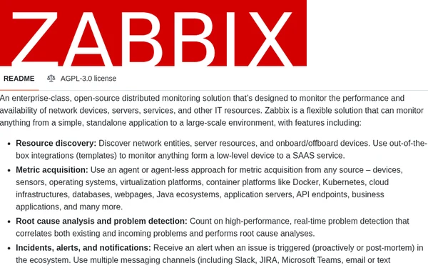 zabbix：开源的企业级分布式监控平台