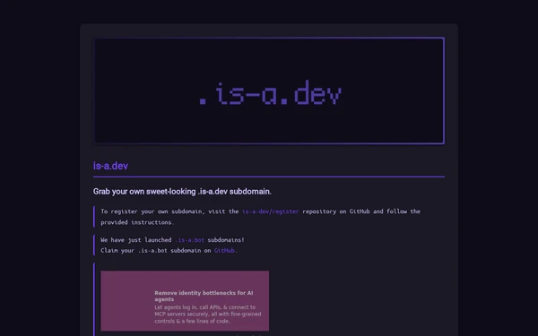 is-a.dev：免信用卡/免实名 免费领专属极客二级域名（支持 Cloudflare 与 SSL）